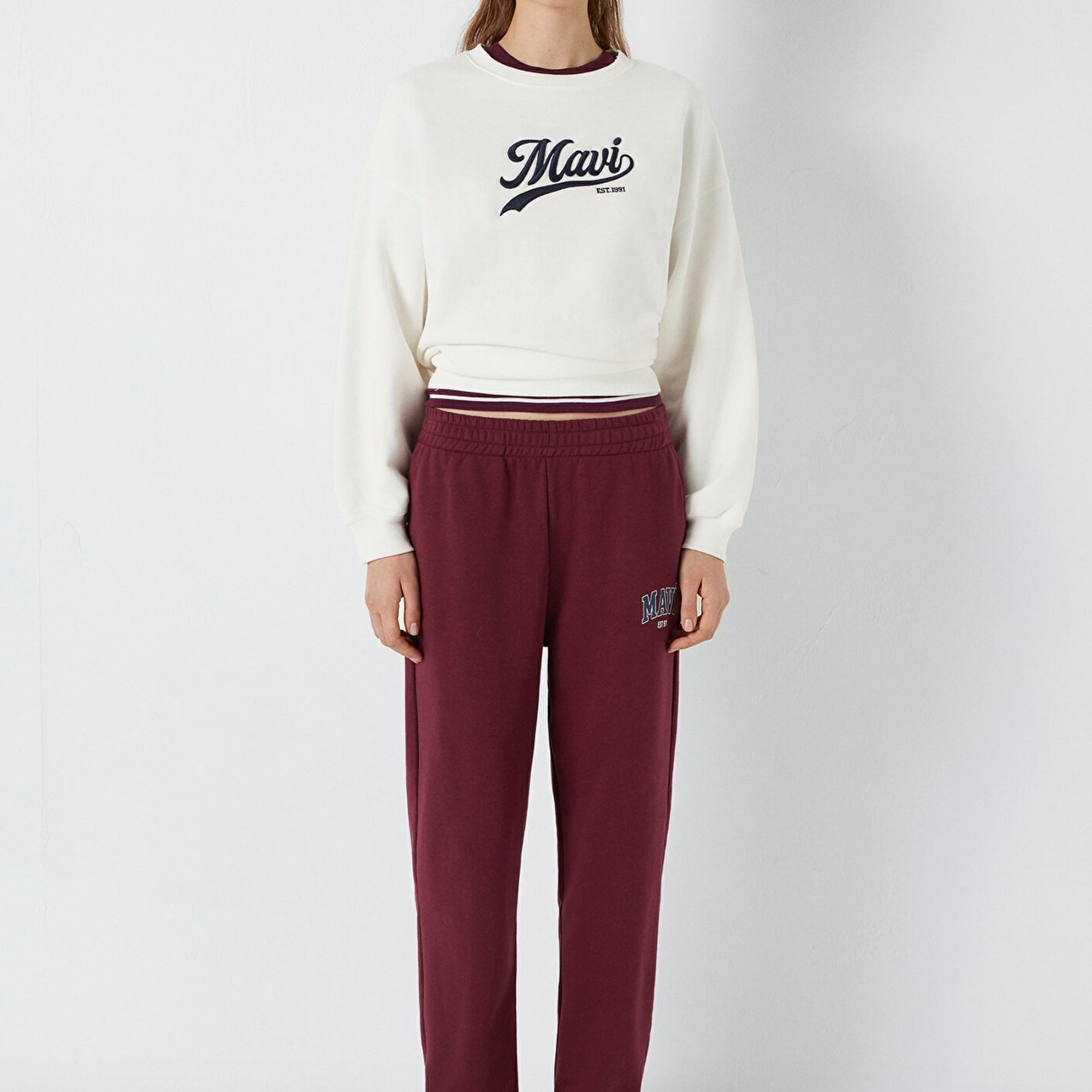 Mavi Mavi Logo Baskılı Bordo Eşofman Altı 1010757-90705