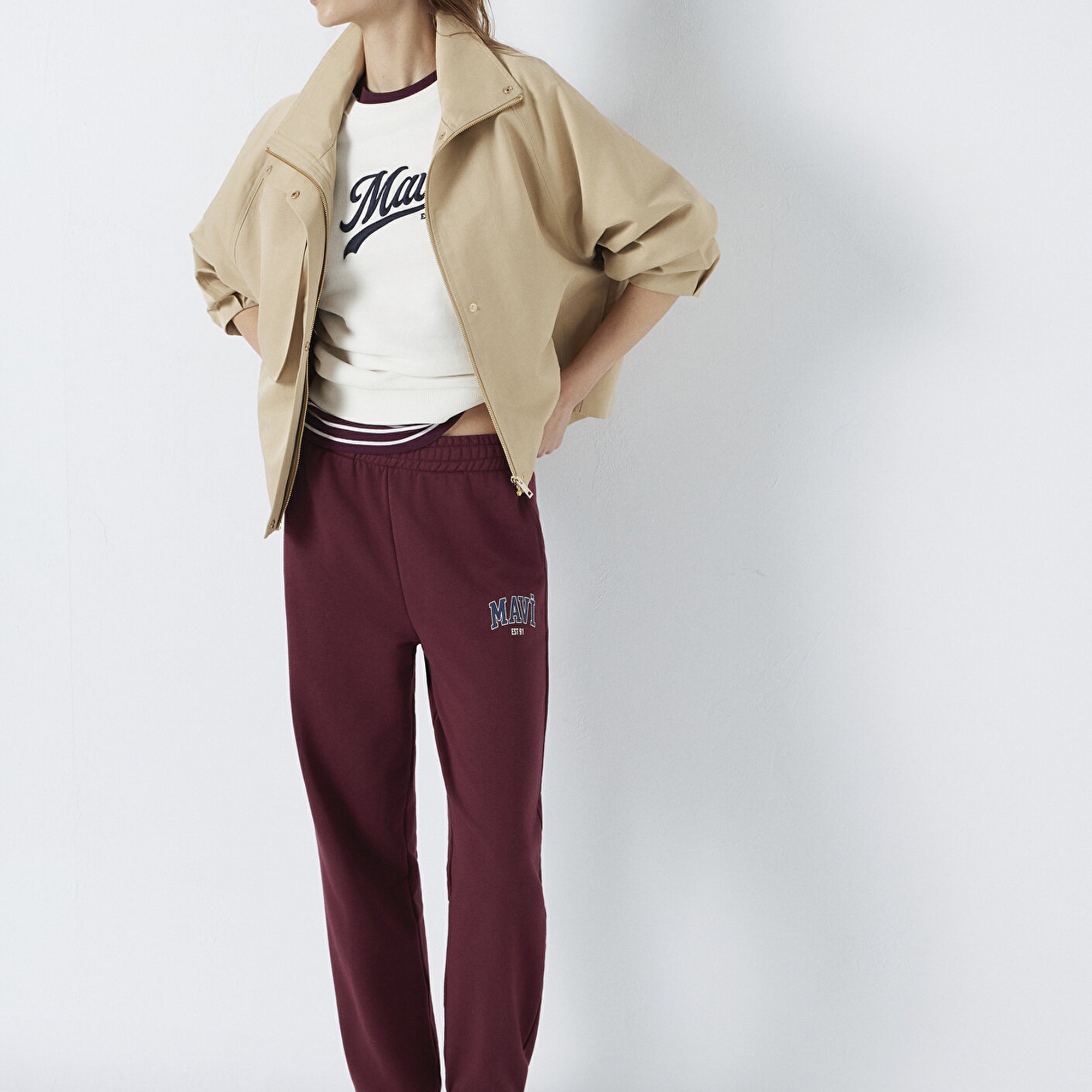 Mavi Mavi Logo Baskılı Bordo Eşofman Altı 1010757-90705