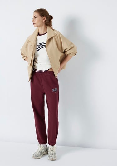  Mavi Mavi Logo Baskılı Bordo Eşofman Altı 1010757-90705