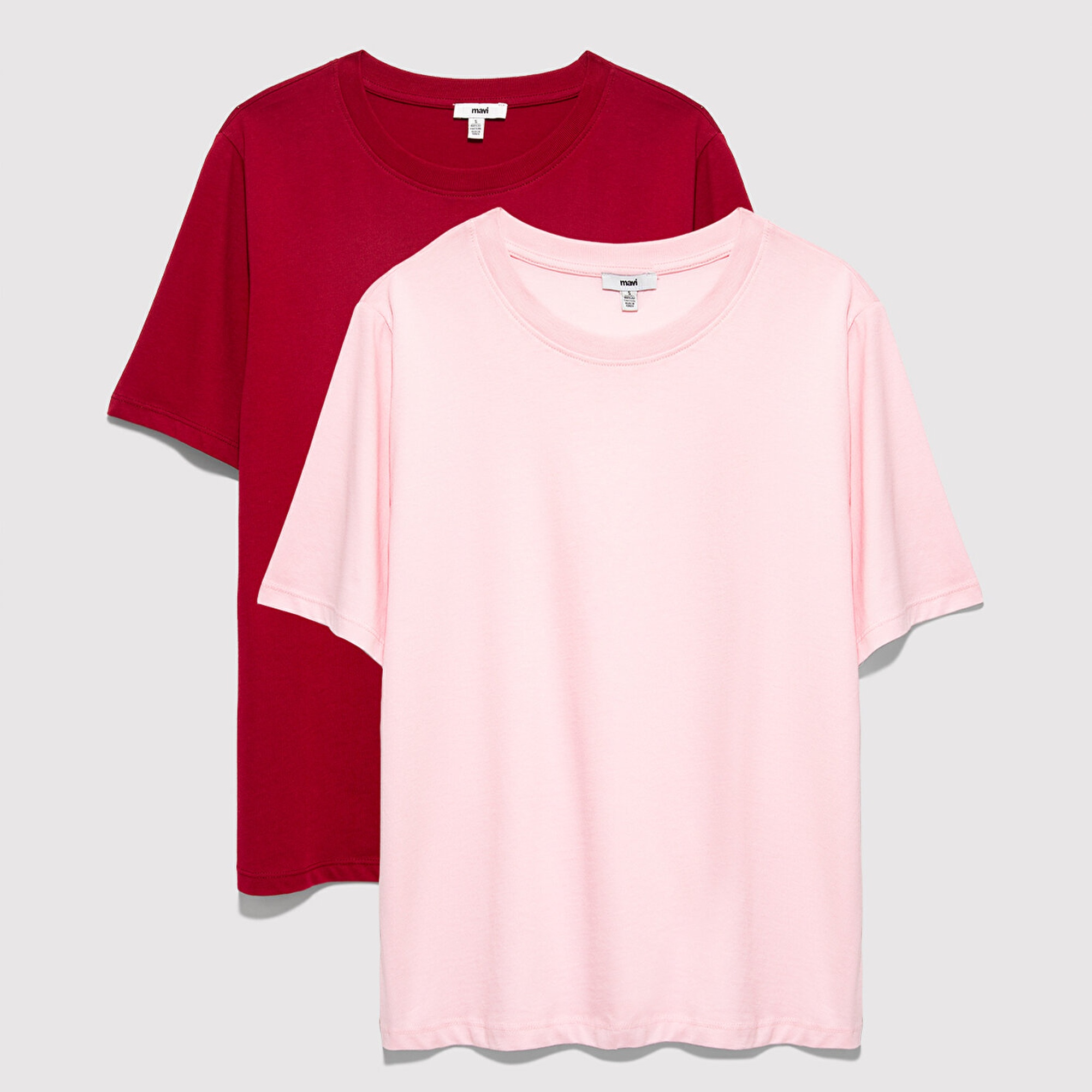 Mavi 2li Kadın Basic Tişört Regular Fit / Normal Kesim 1611366-70431