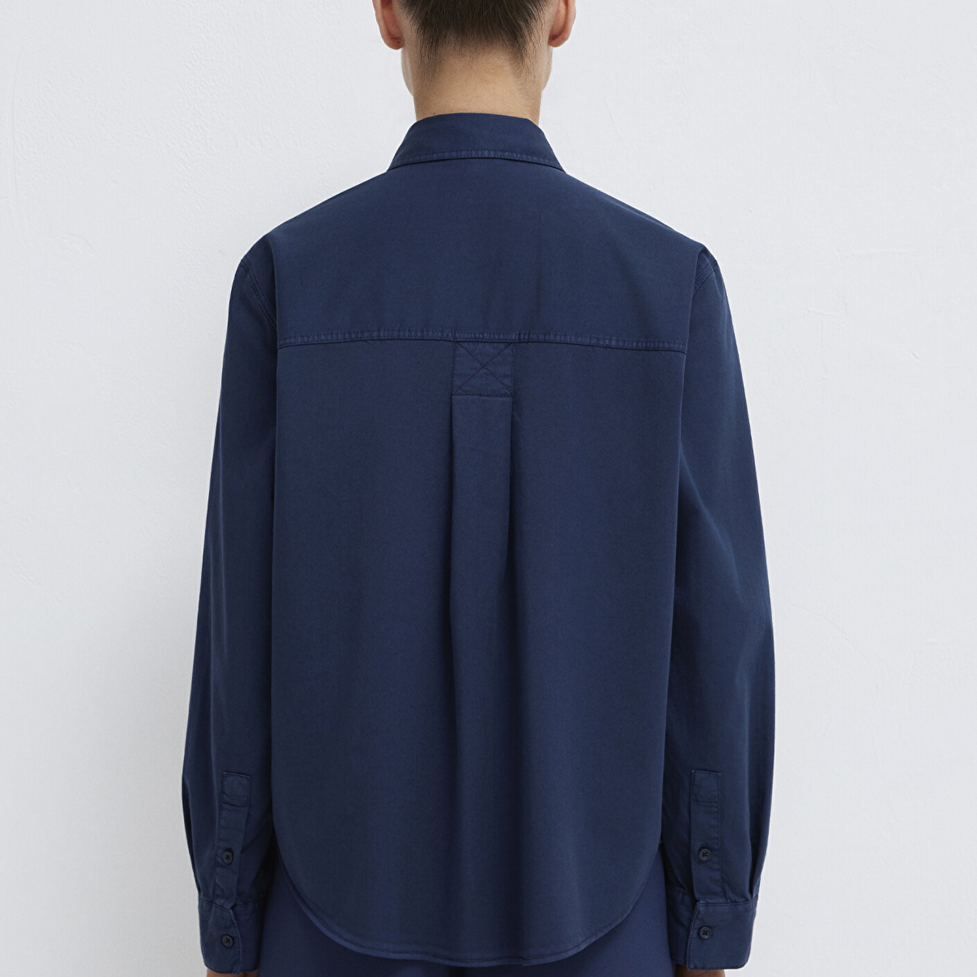 Mavi Lacivert Gömlek Loose Fit / Bol Rahat Kesim 1211385-70497