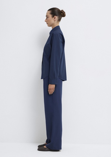  Mavi Lacivert Gömlek Loose Fit / Bol Rahat Kesim 1211385-70497