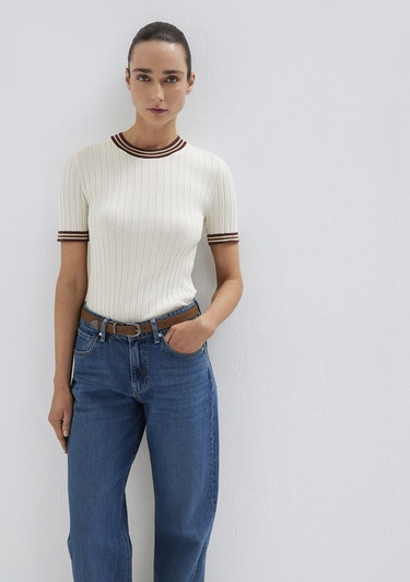  Mavi Ekru Triko Fitted / Vücuda Oturan Kesim 1710843-70048