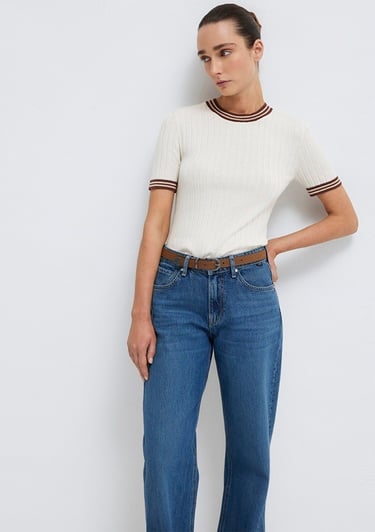  Mavi Ekru Triko Fitted / Vücuda Oturan Kesim 1710843-70048