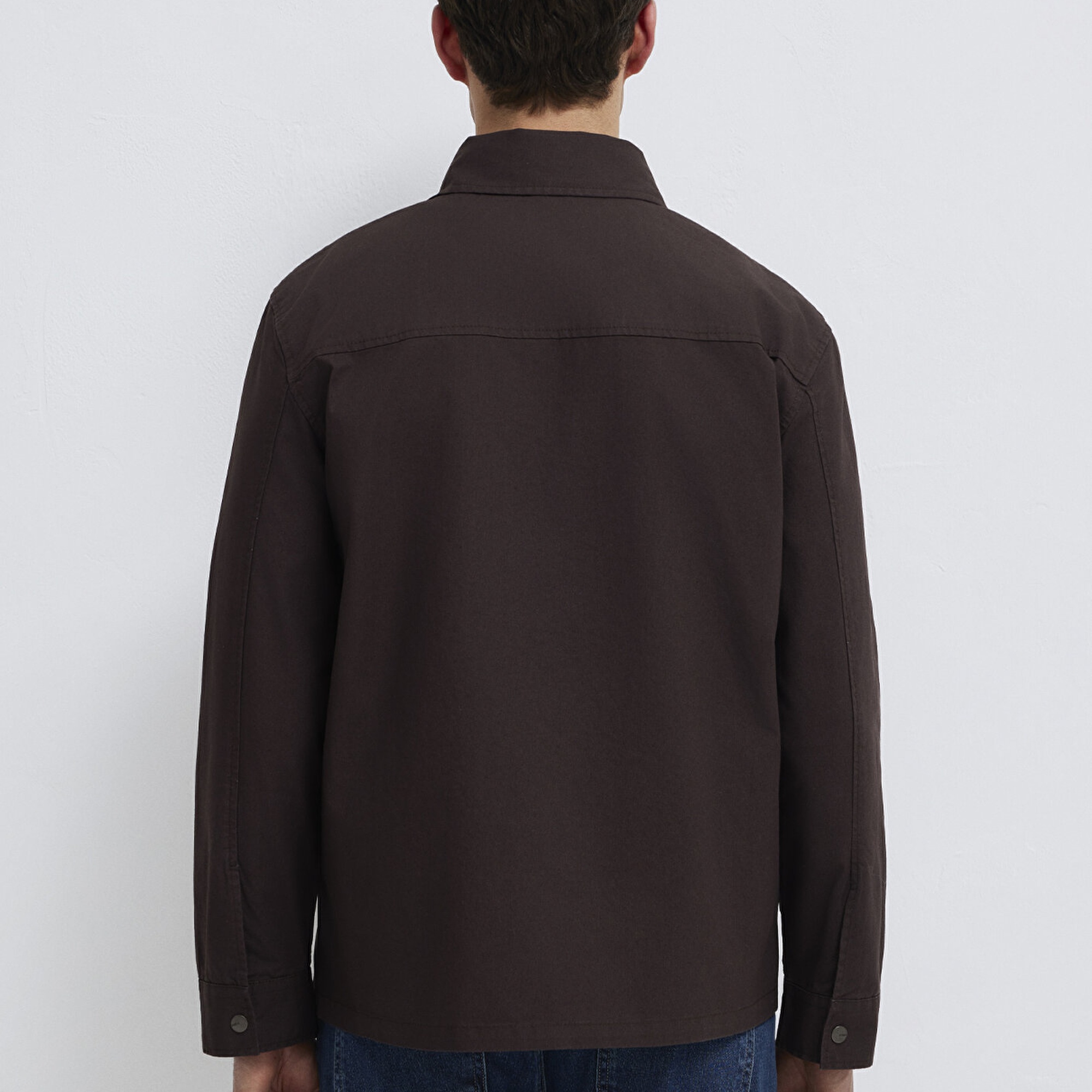 Mavi Kahverengi Gömlek Loose Fit / Bol Rahat Kesim 0212059-88615