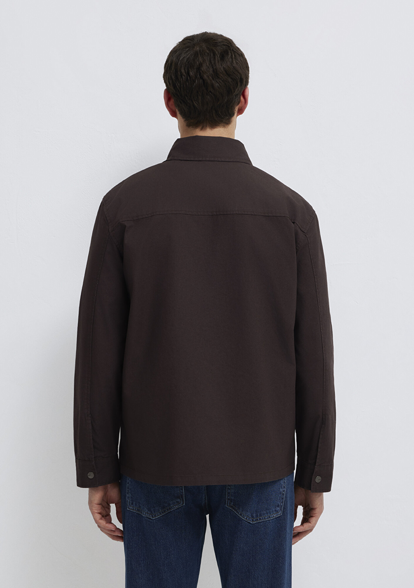  Mavi Kahverengi Gömlek Loose Fit / Bol Rahat Kesim 0212059-88615