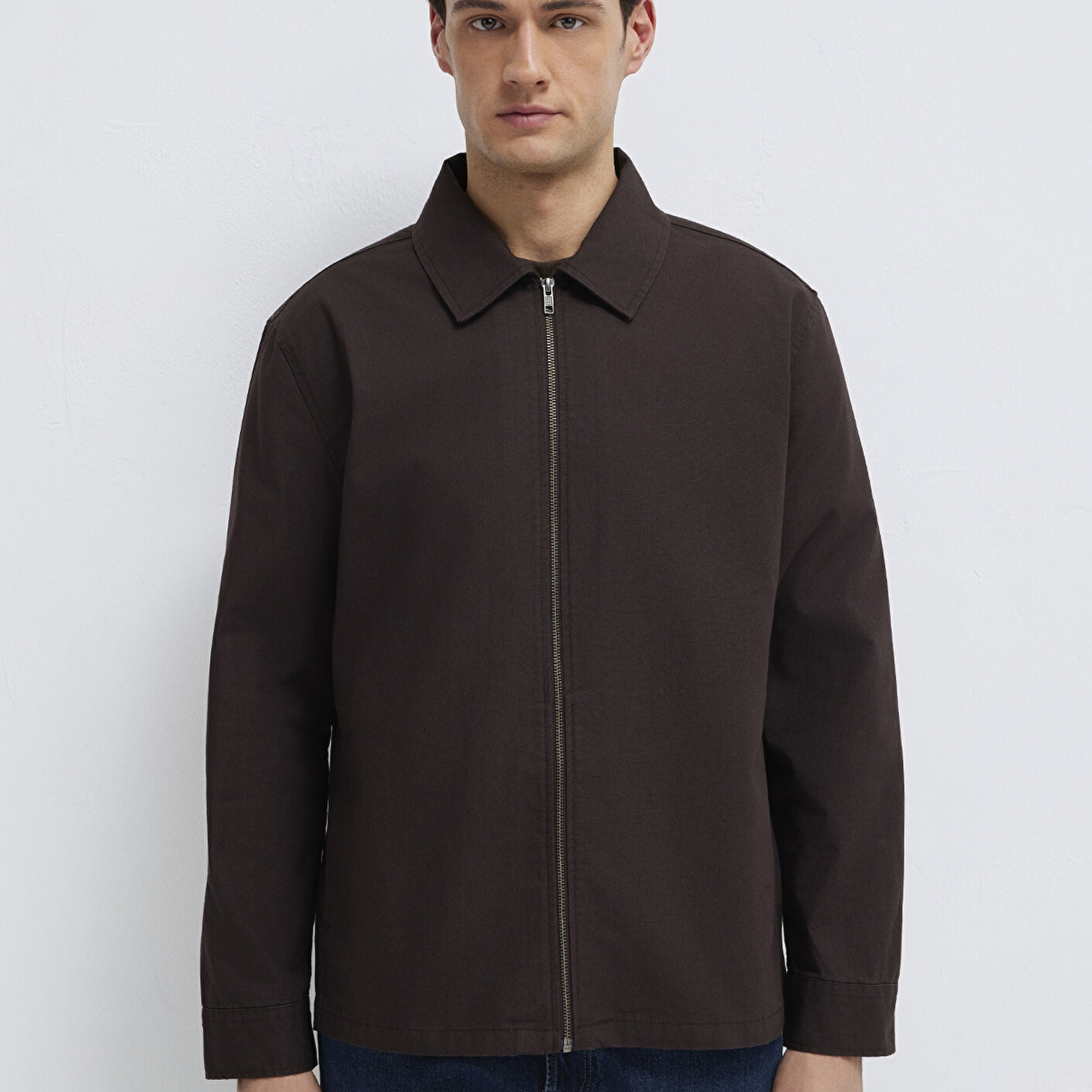 Mavi Kahverengi Gömlek Loose Fit / Bol Rahat Kesim 0212059-88615