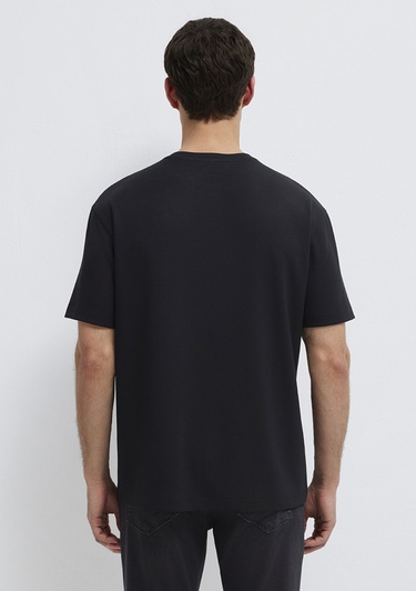  Mavi Siyah Tişört Loose Fit / Bol Rahat Kesim 0613467-900