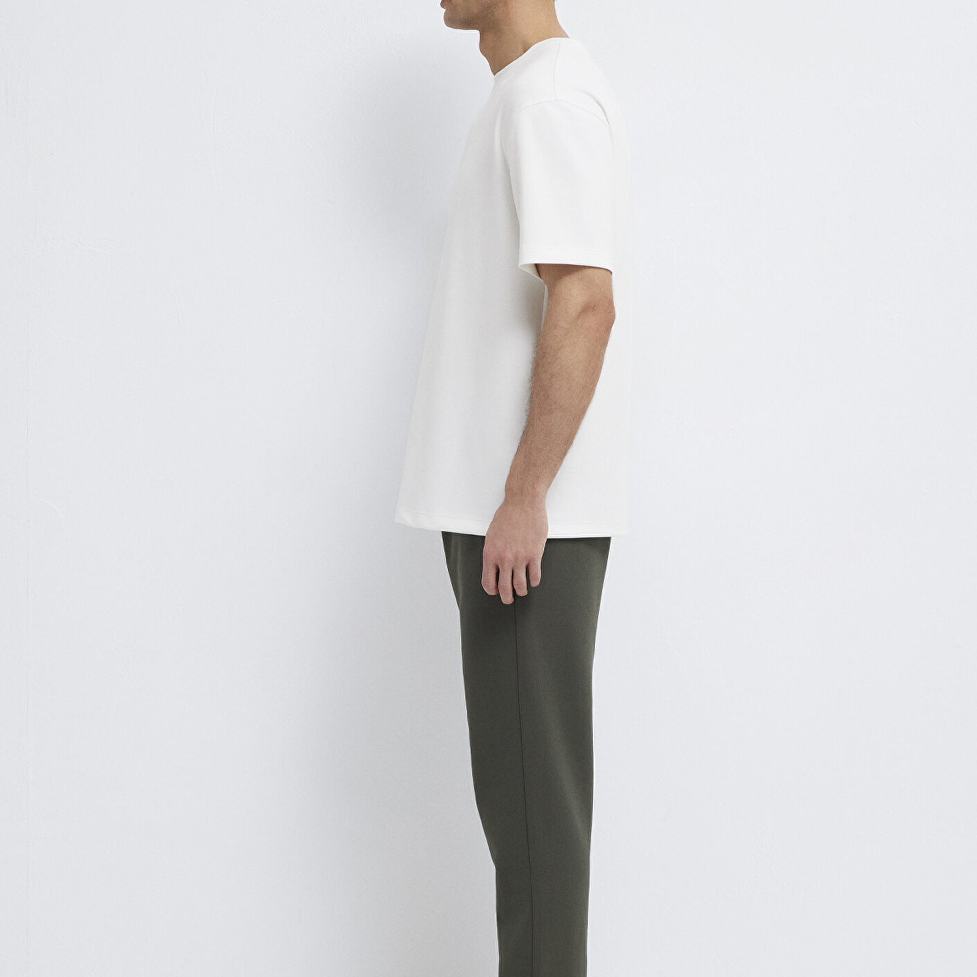 Mavi Ekru Tişört Loose Fit / Bol Rahat Kesim 0613467-70057