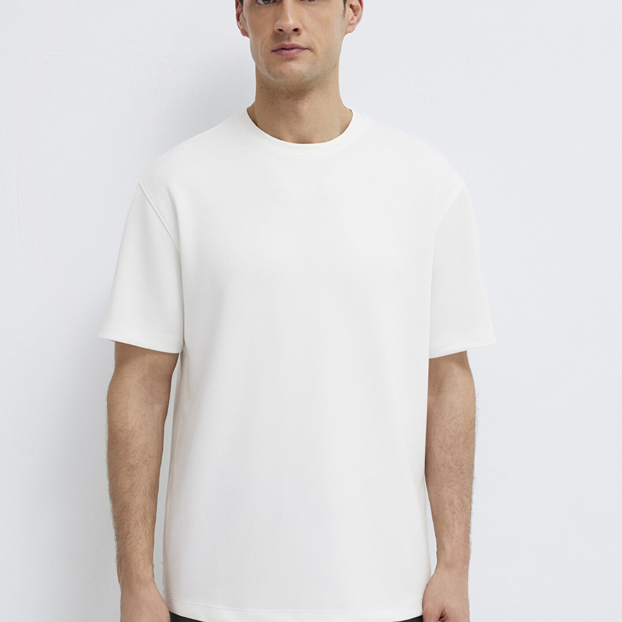 Mavi Ekru Tişört Loose Fit / Bol Rahat Kesim 0613467-70057