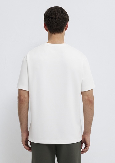  Mavi Ekru Tişört Loose Fit / Bol Rahat Kesim 0613467-70057