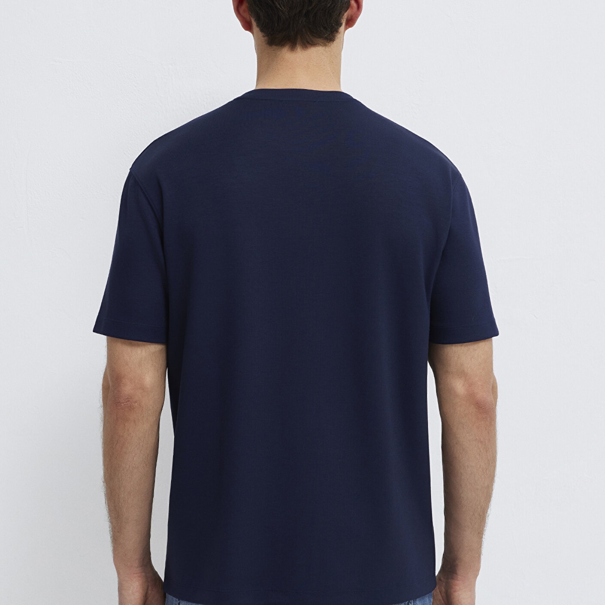 Mavi Lacivert Tişört Loose Fit / Bol Rahat Kesim 0613467-86415