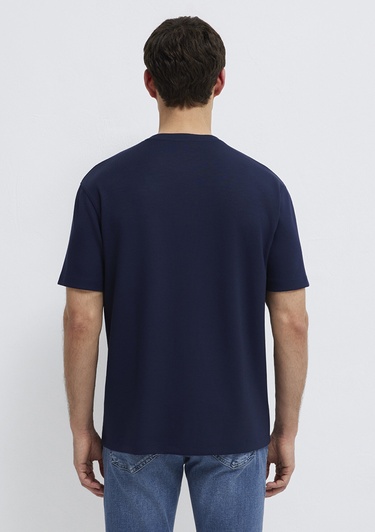  Mavi Lacivert Tişört Loose Fit / Bol Rahat Kesim 0613467-86415