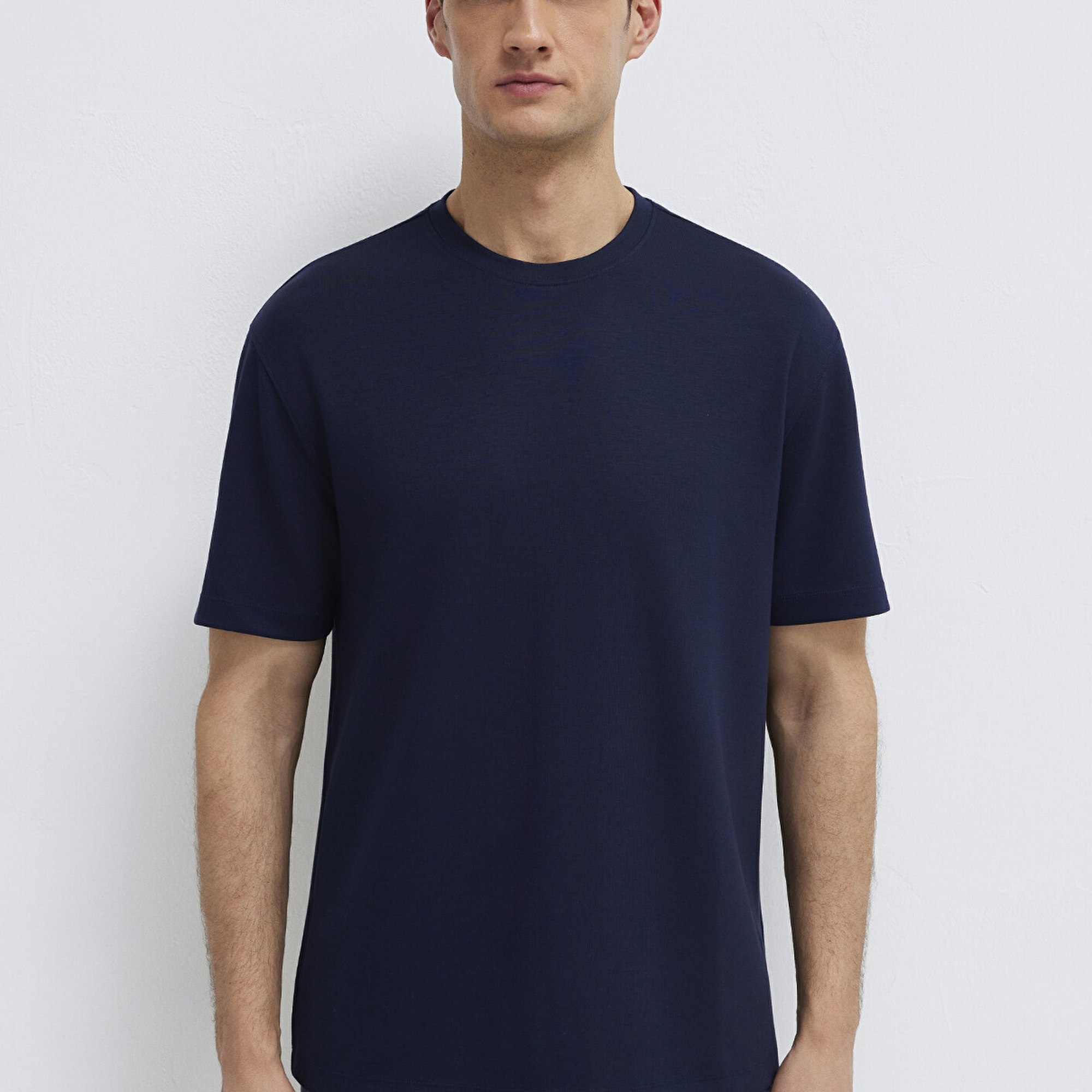 Mavi Lacivert Tişört Loose Fit / Bol Rahat Kesim 0613467-86415