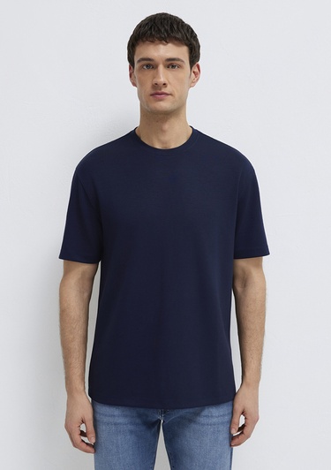  Mavi Lacivert Tişört Loose Fit / Bol Rahat Kesim 0613467-86415