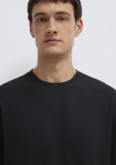  Mavi Siyah Tişört Loose Fit / Bol Rahat Kesim 0613467-900