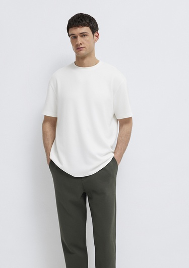  Mavi Ekru Tişört Loose Fit / Bol Rahat Kesim 0613467-70057