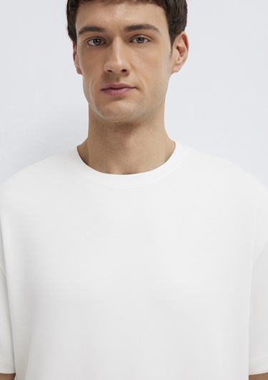  Mavi Ekru Tişört Loose Fit / Bol Rahat Kesim 0613467-70057