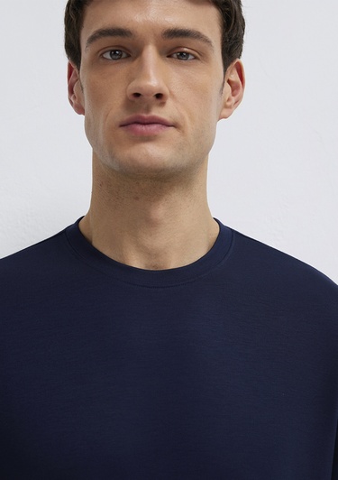  Mavi Lacivert Tişört Loose Fit / Bol Rahat Kesim 0613467-86415