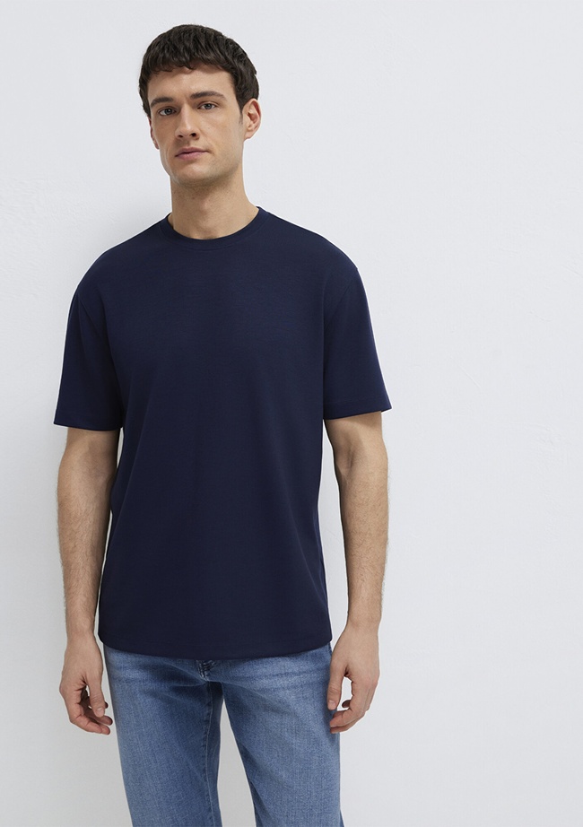  Mavi Lacivert Tişört Loose Fit / Bol Rahat Kesim 0613467-86415