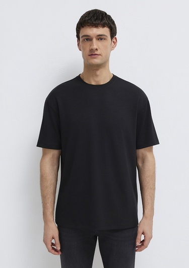  Mavi Siyah Tişört Loose Fit / Bol Rahat Kesim 0613467-900