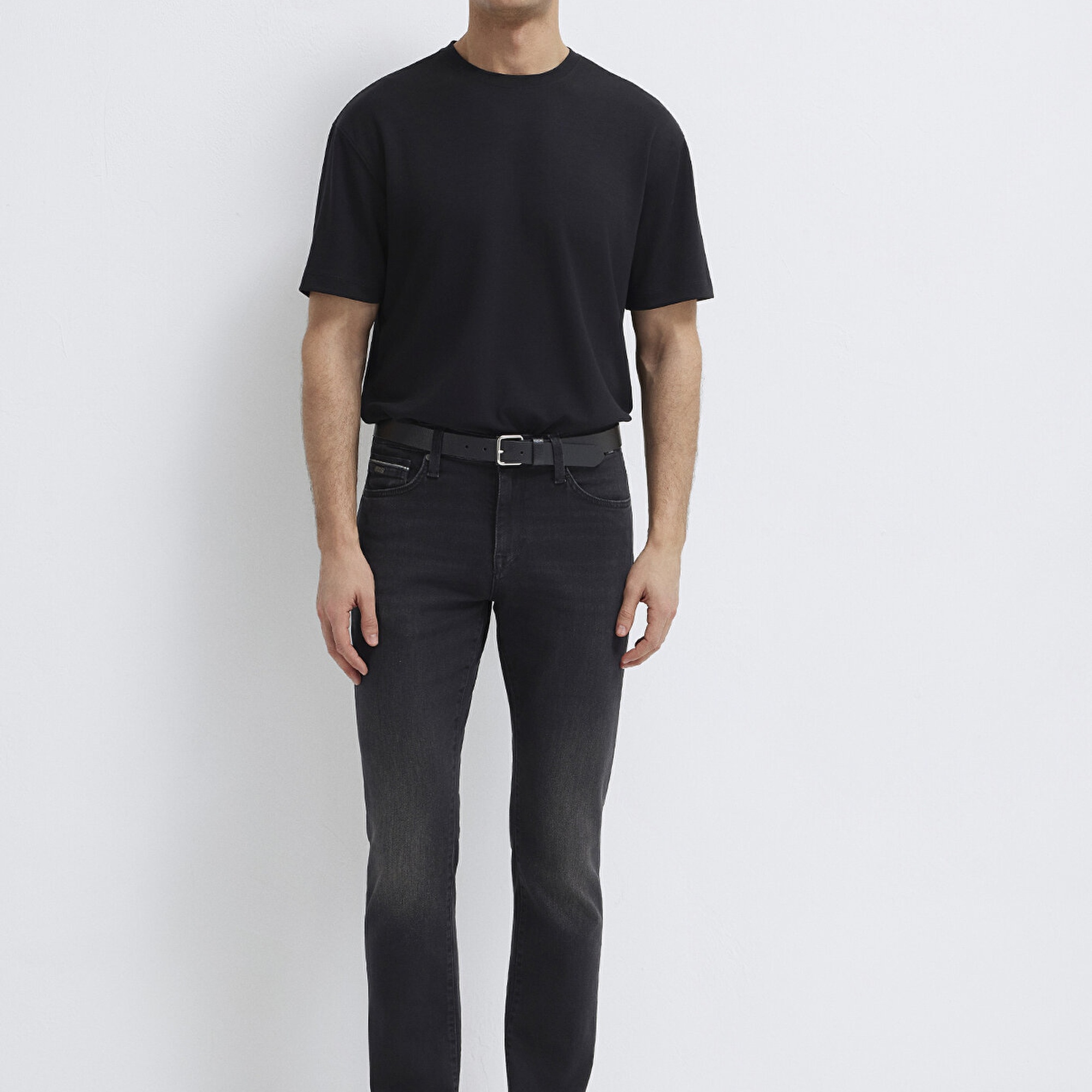 Mavi Siyah Tişört Loose Fit / Bol Rahat Kesim 0613467-900