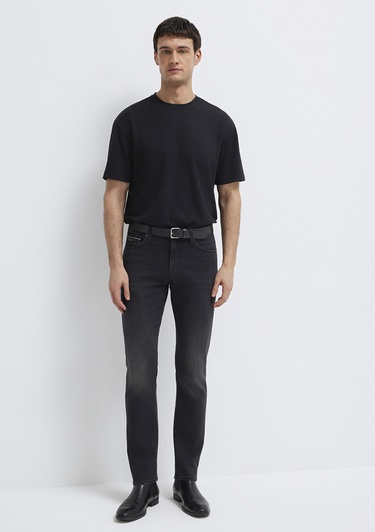  Mavi Siyah Tişört Loose Fit / Bol Rahat Kesim 0613467-900