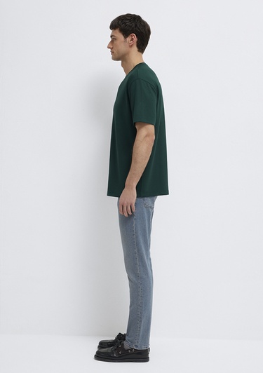  Mavi Yeşil Tişört Loose Fit / Bol Rahat Kesim 0613467-85370