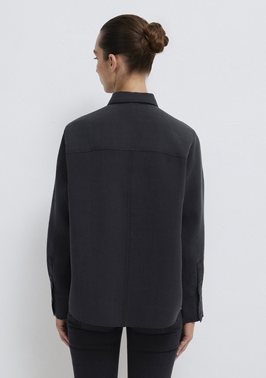  Mavi Siyah (TENCEL™) Gömlek Loose Fit / Bol Rahat Kesim 1211373-900