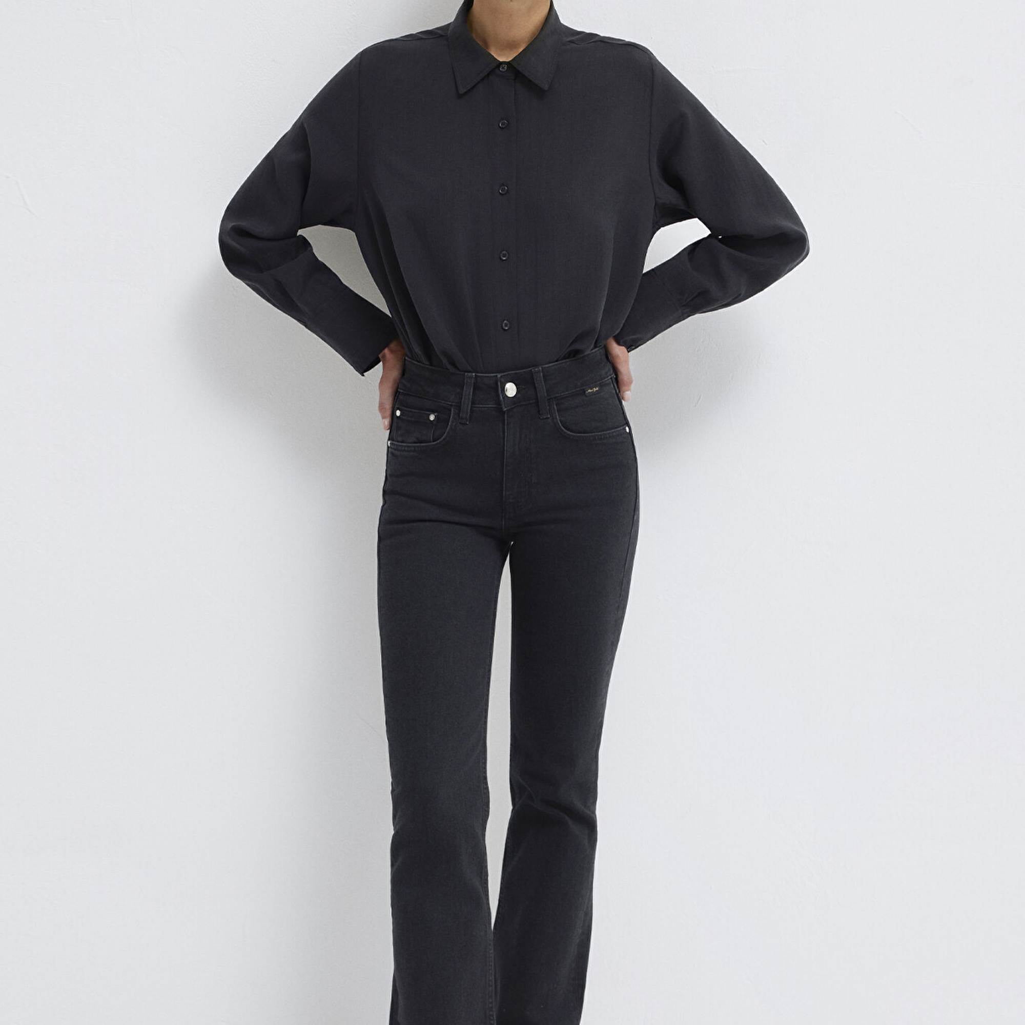 Mavi Siyah (TENCEL™) Gömlek Loose Fit / Bol Rahat Kesim 1211373-900