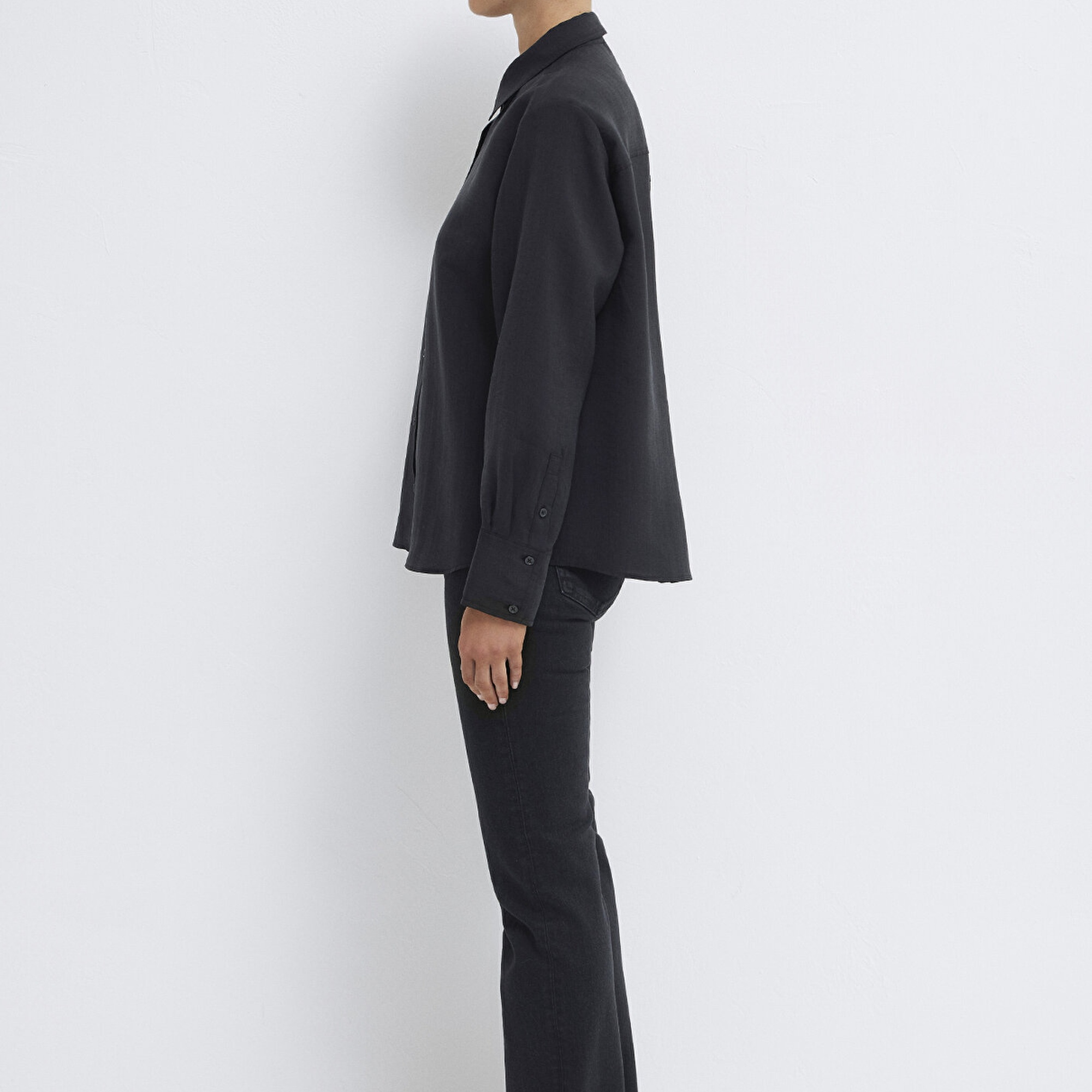 Mavi Siyah (TENCEL™) Gömlek Loose Fit / Bol Rahat Kesim 1211373-900