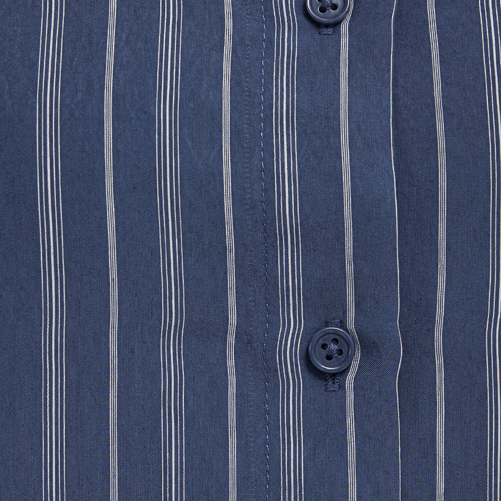 Mavi Çizgili (TENCEL™) Gömlek Loose Fit / Bol Rahat Kesim 1211373-91385