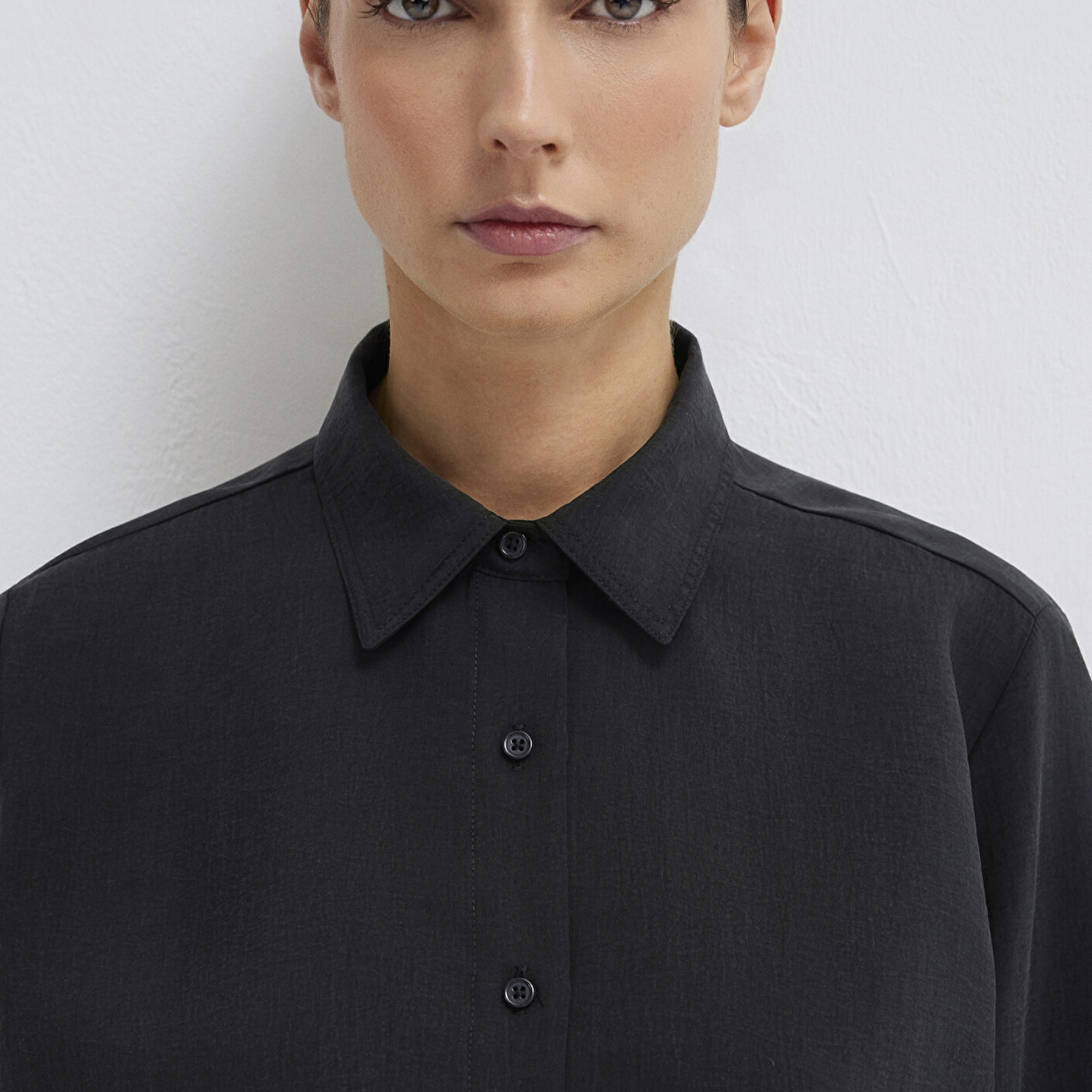 Mavi Siyah (TENCEL™) Gömlek Loose Fit / Bol Rahat Kesim 1211373-900