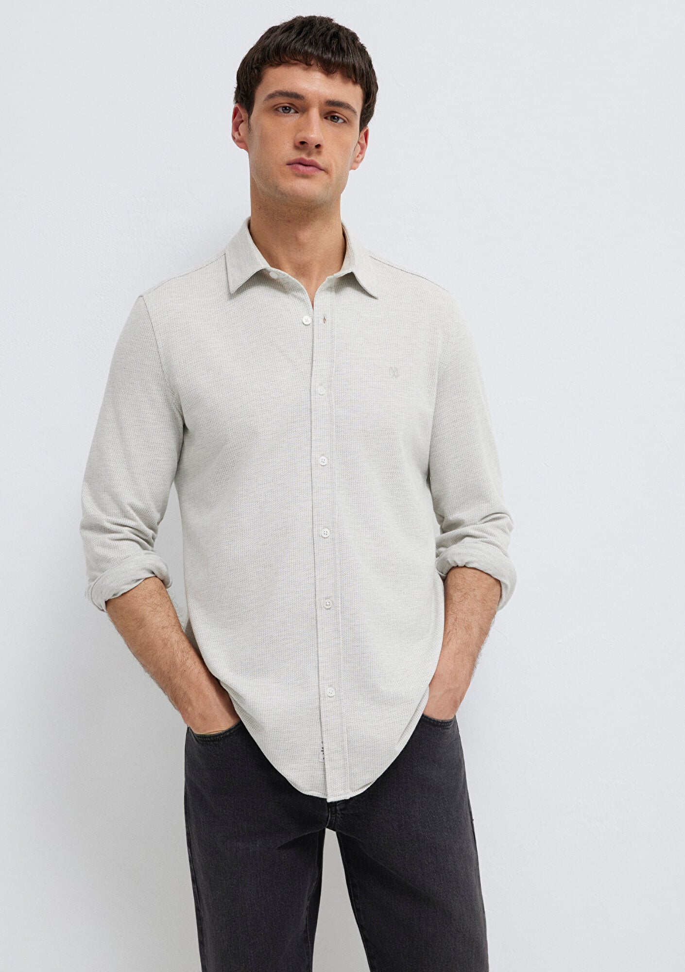  Mavi Gri Gömlek Slim Fit / Dar Kesim 0211856-82498