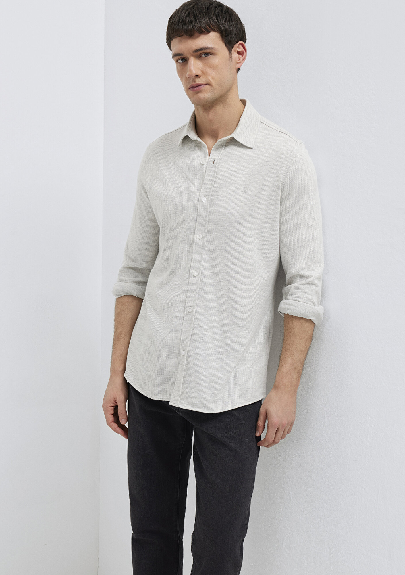  Mavi Gri Gömlek Slim Fit / Dar Kesim 0211856-82498