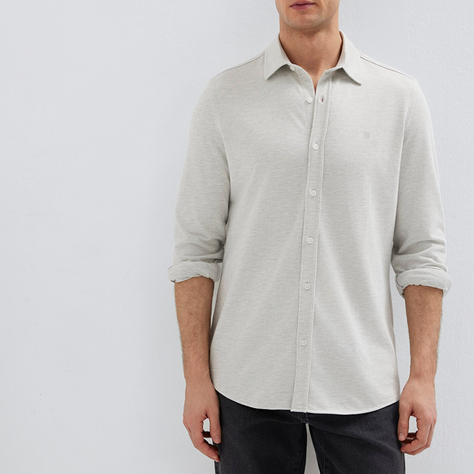 Mavi Gri Gömlek Slim Fit / Dar Kesim 0211856-82498