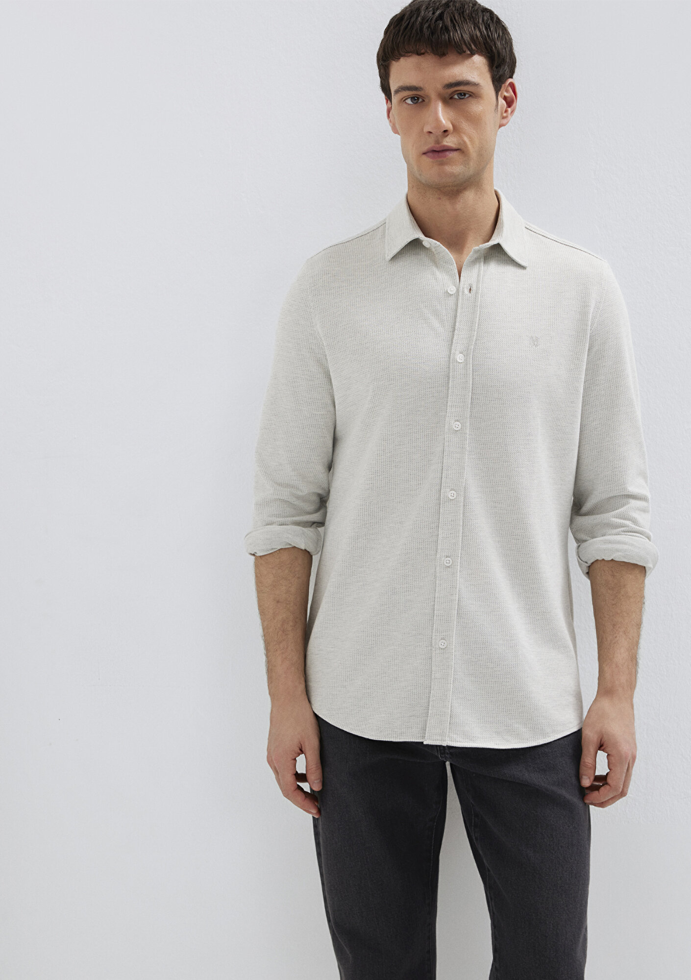  Mavi Gri Gömlek Slim Fit / Dar Kesim 0211856-82498