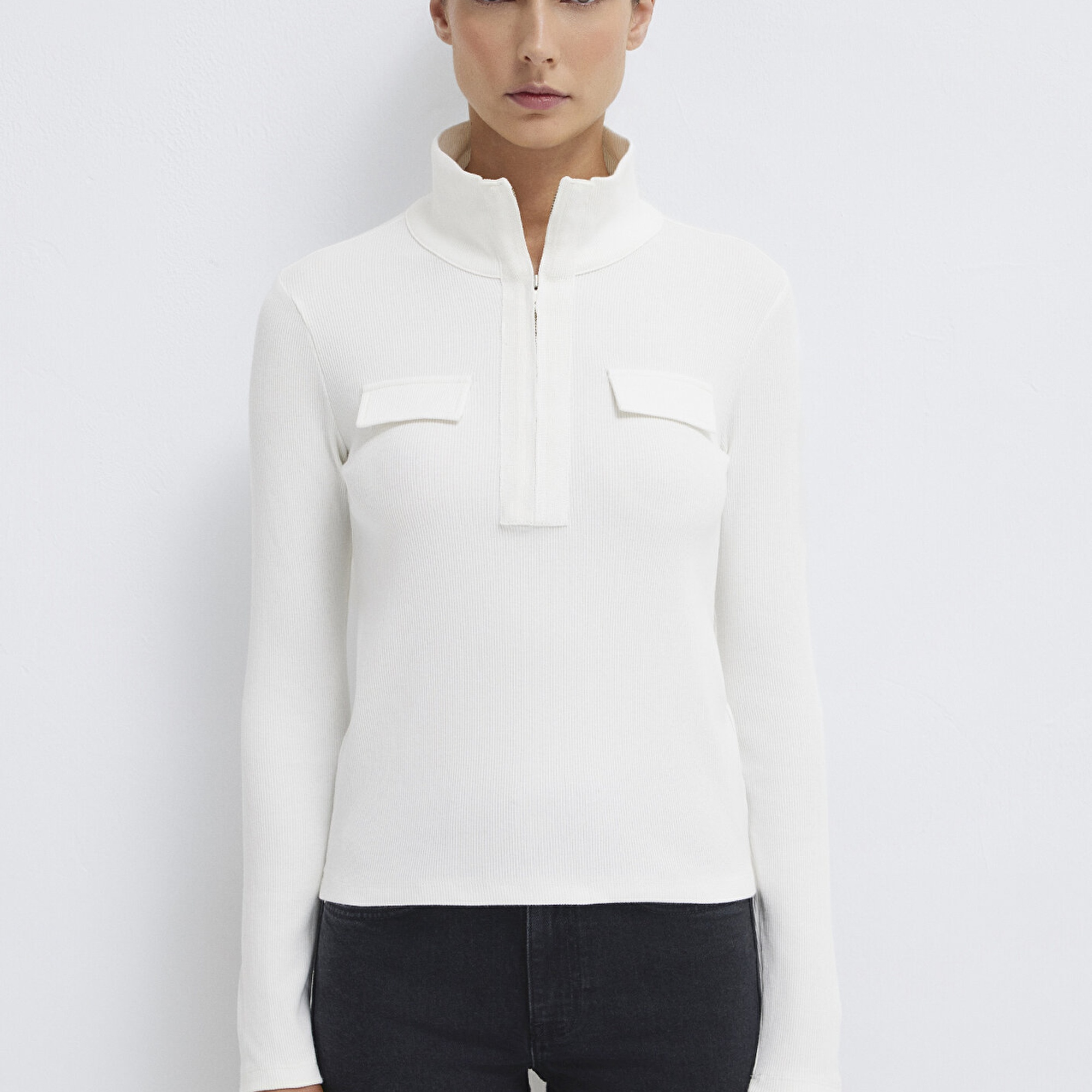 Mavi Ekru Tişört Slim Fit / Dar Kesim 1613748-70057