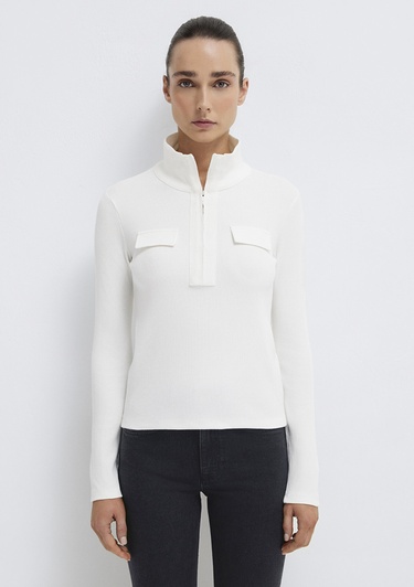  Mavi Ekru Tişört Slim Fit / Dar Kesim 1613748-70057