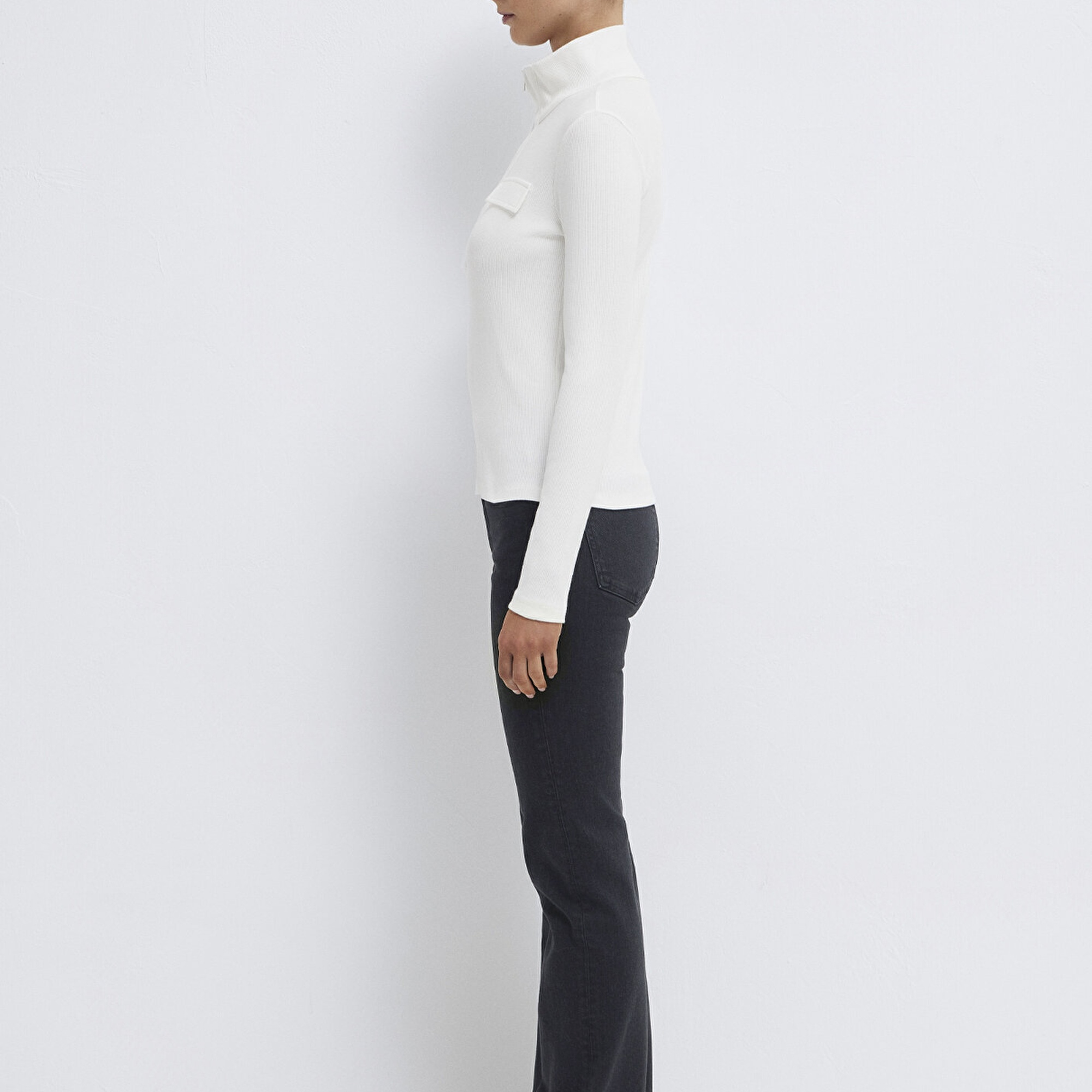 Mavi Ekru Tişört Slim Fit / Dar Kesim 1613748-70057