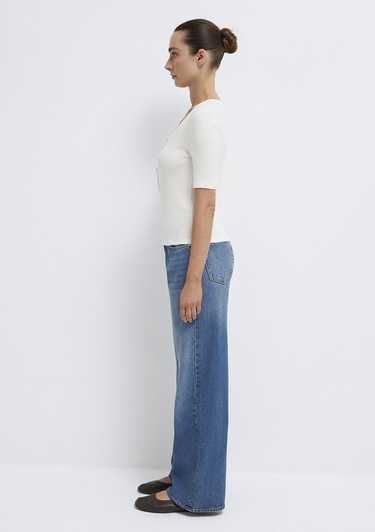  Mavi Ekru Tişört Fitted / Vücuda Oturan Kesim 1613751-80194