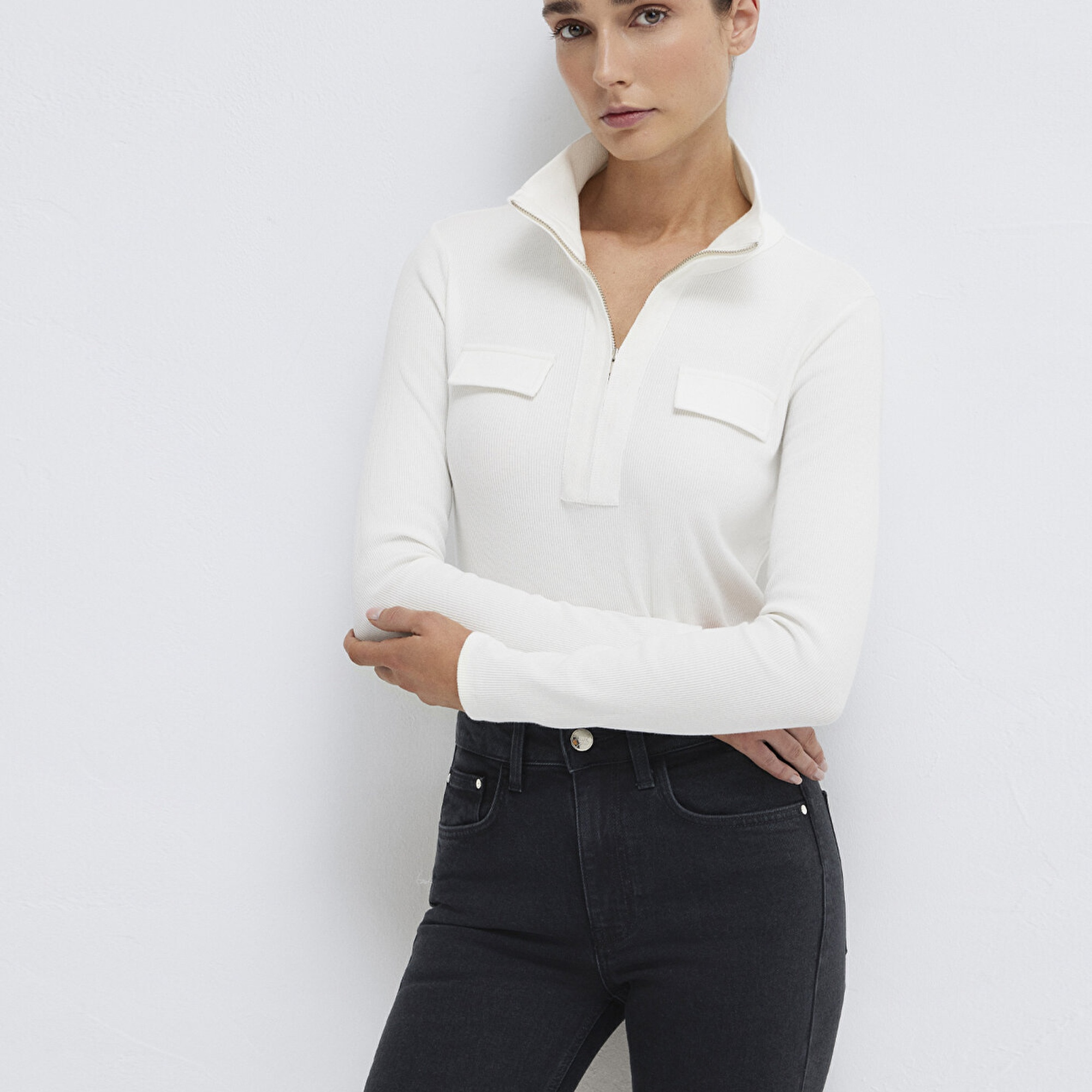 Mavi Ekru Tişört Slim Fit / Dar Kesim 1613748-70057