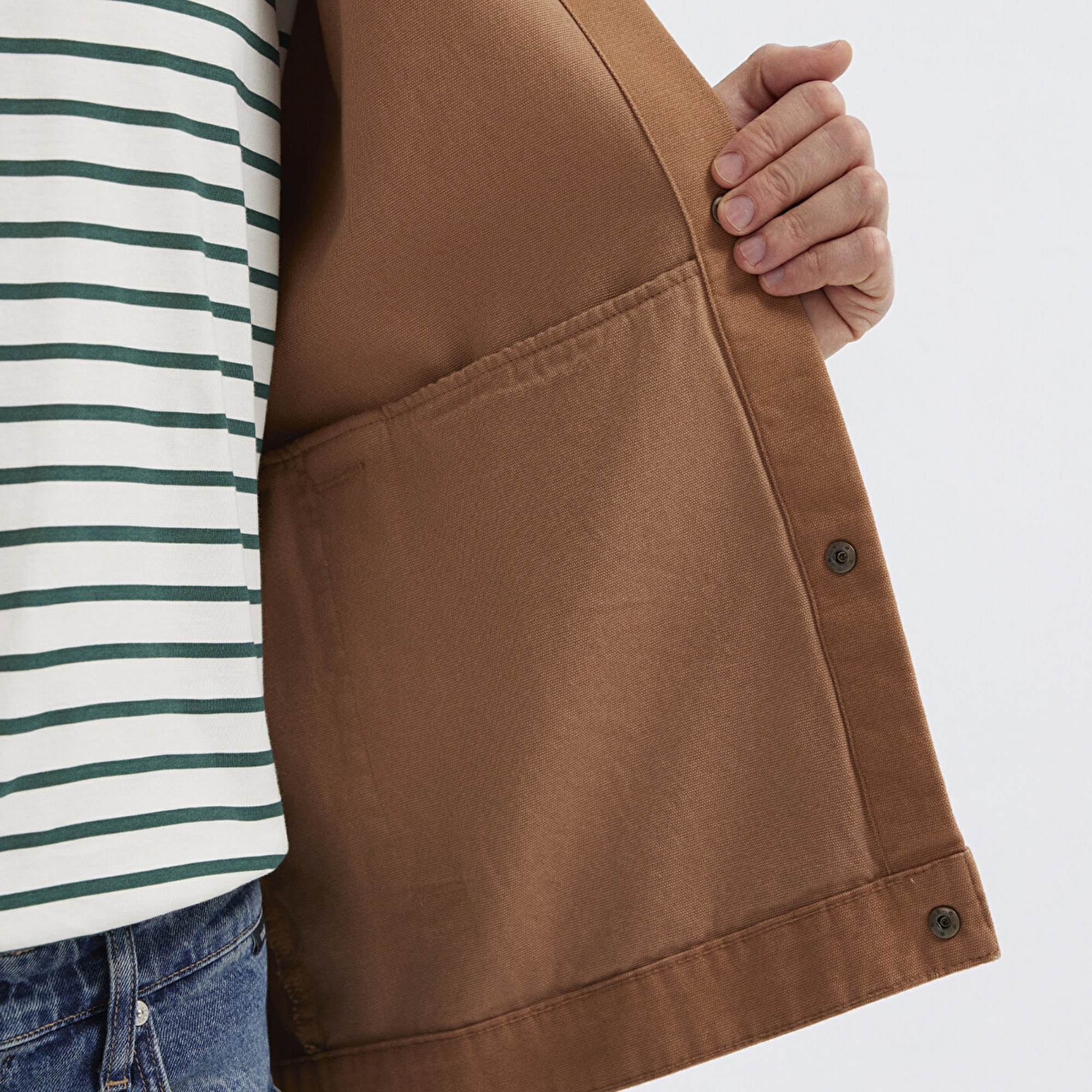 Mavi Kahverengi Gömlek Loose Fit / Bol Rahat Kesim 0211900-91393