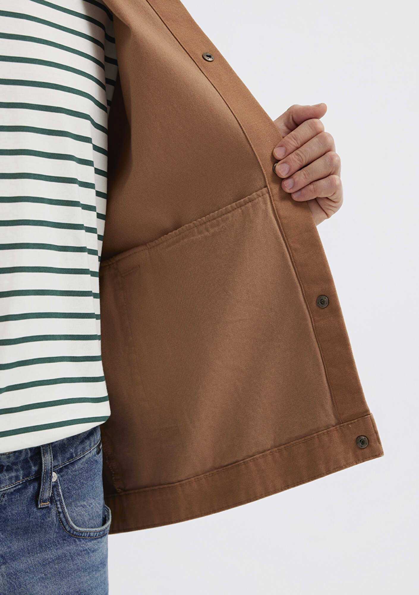  Mavi Kahverengi Gömlek Loose Fit / Bol Rahat Kesim 0211900-91393