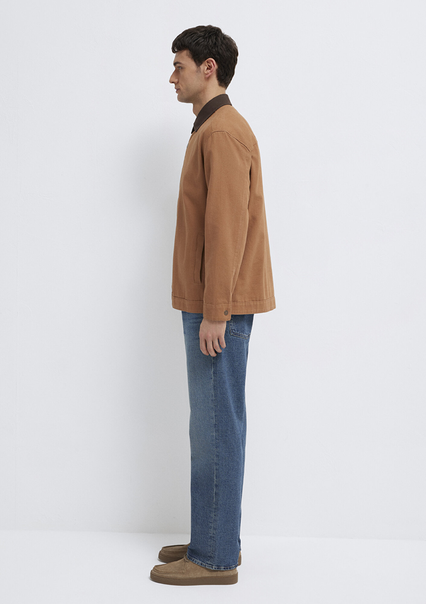  Mavi Kahverengi Gömlek Loose Fit / Bol Rahat Kesim 0211900-91393