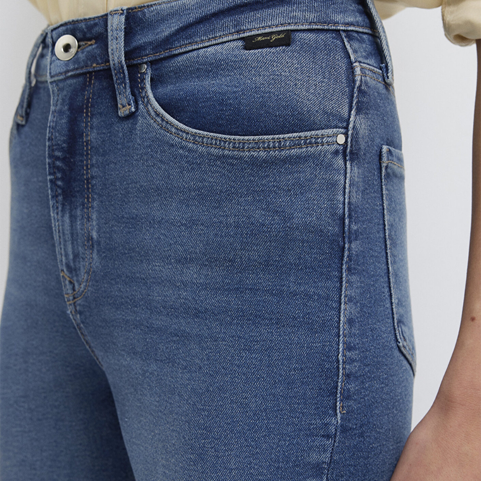 Mavi Star Gold Shape Puslu Koyu Mavi Jean Pantolon 101077-90534