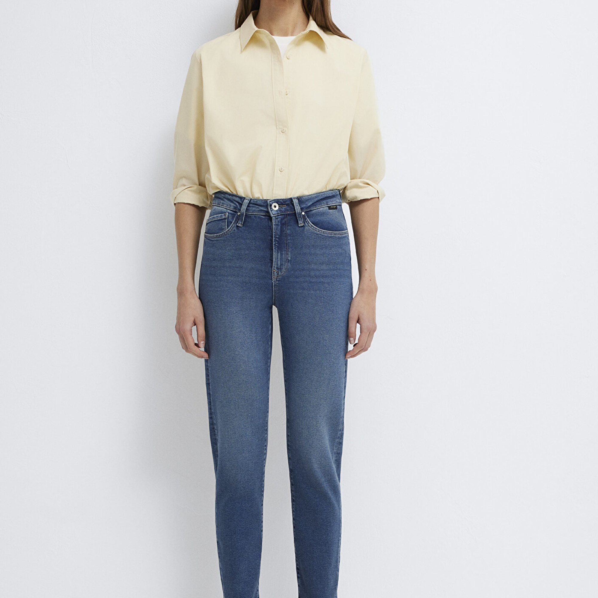 Mavi Star Gold Shape Puslu Koyu Mavi Jean Pantolon 101077-90534