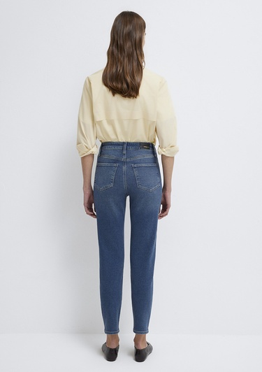  Mavi Star Gold Shape Puslu Koyu Mavi Jean Pantolon 101077-90534