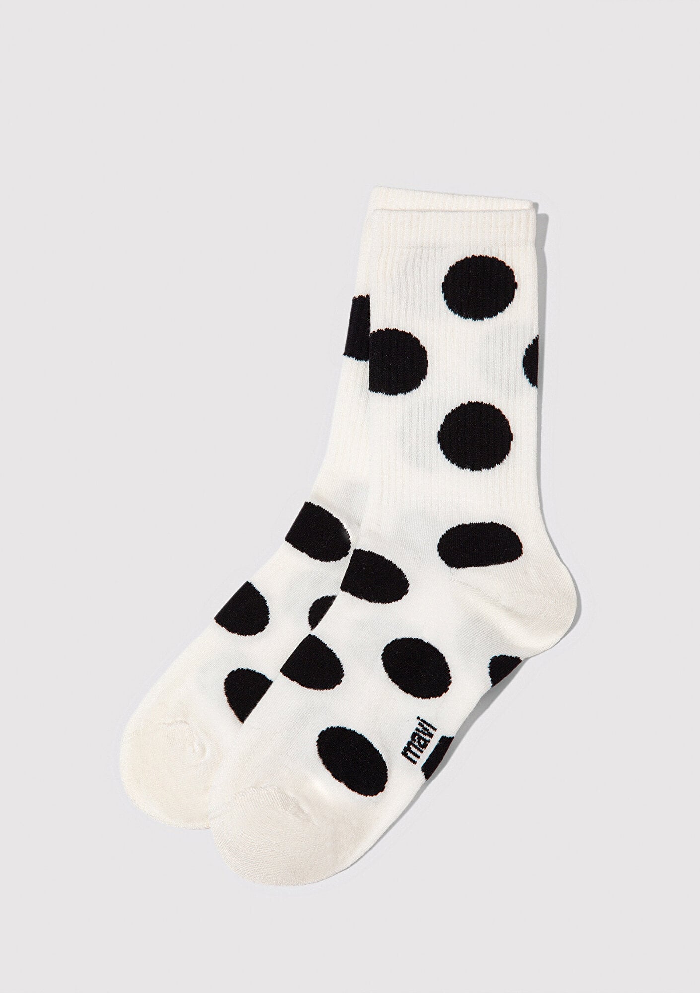  Mavi Puantiyeli Ekru Soket Çorap 1913947-620