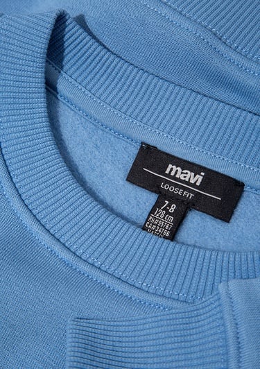  Mavi Adventure Awaits Baskılı Mavi Sweatshirt 6S10146-70724